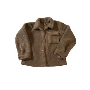 Brown Sherpa Kid Jacket Brown Tessie Size 6/7 Unisex Soft Boy Girl Collared Cozy